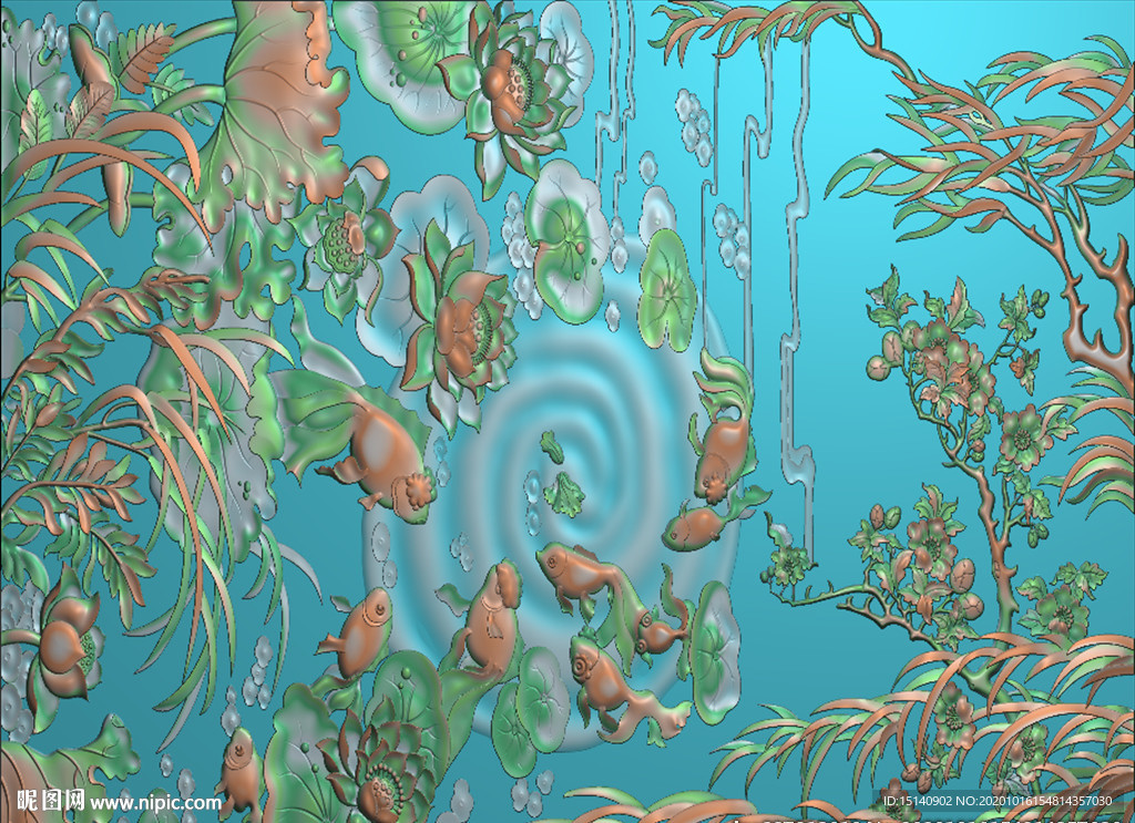 精雕图 花草动物