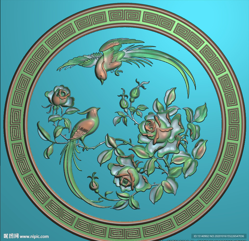 精雕图 花草动物