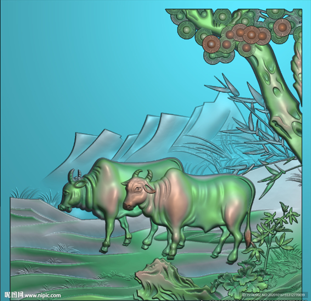 精雕图 花草动物