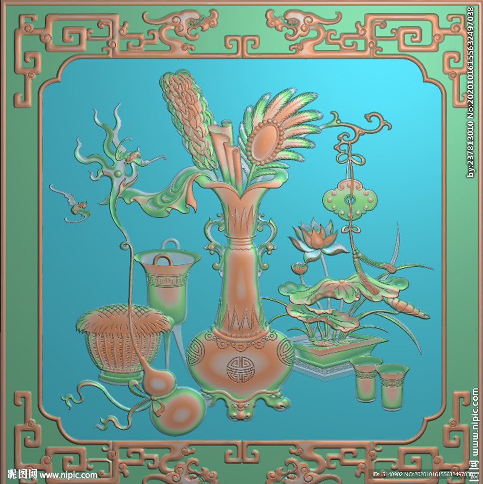 精雕图 花草动物