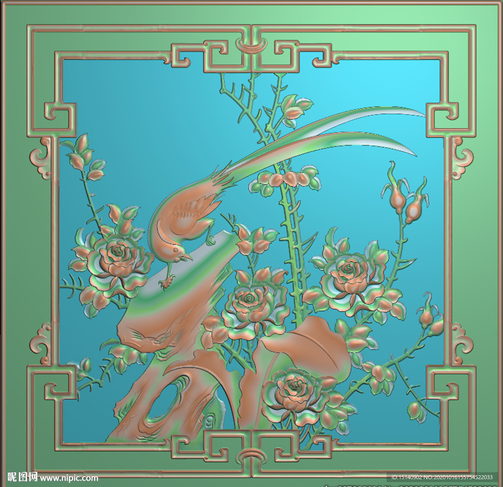 精雕图 花草动物