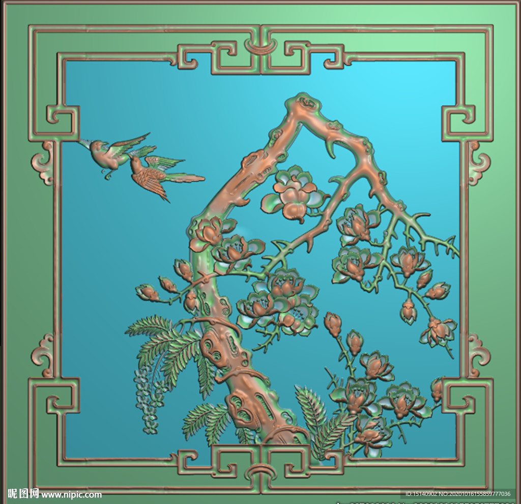 精雕图 花草动物