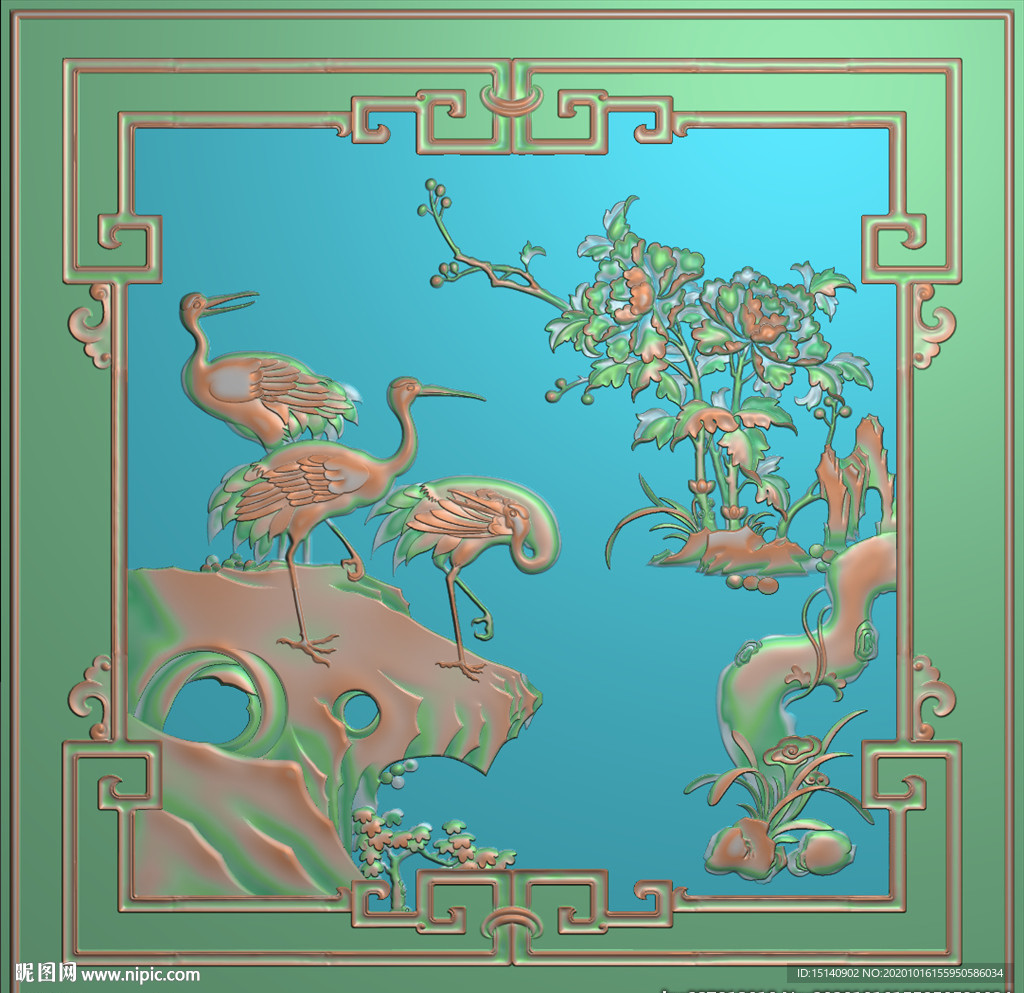 精雕图 花草动物