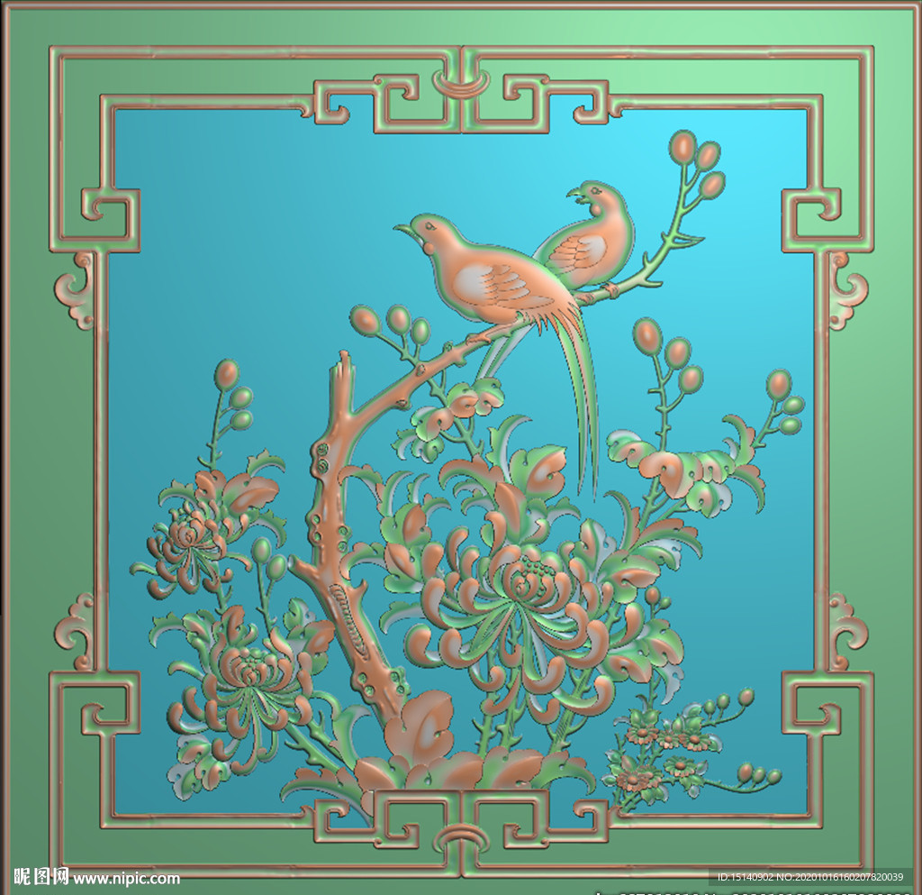 精雕图 花草动物