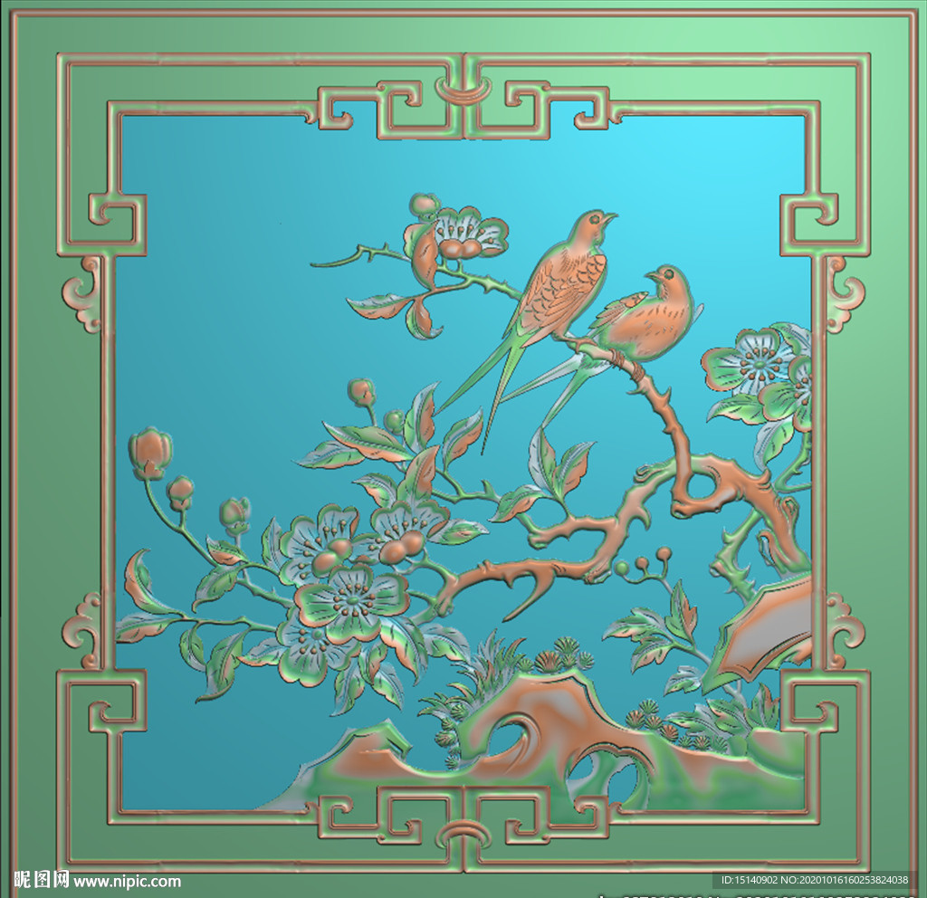 精雕图 花草动物