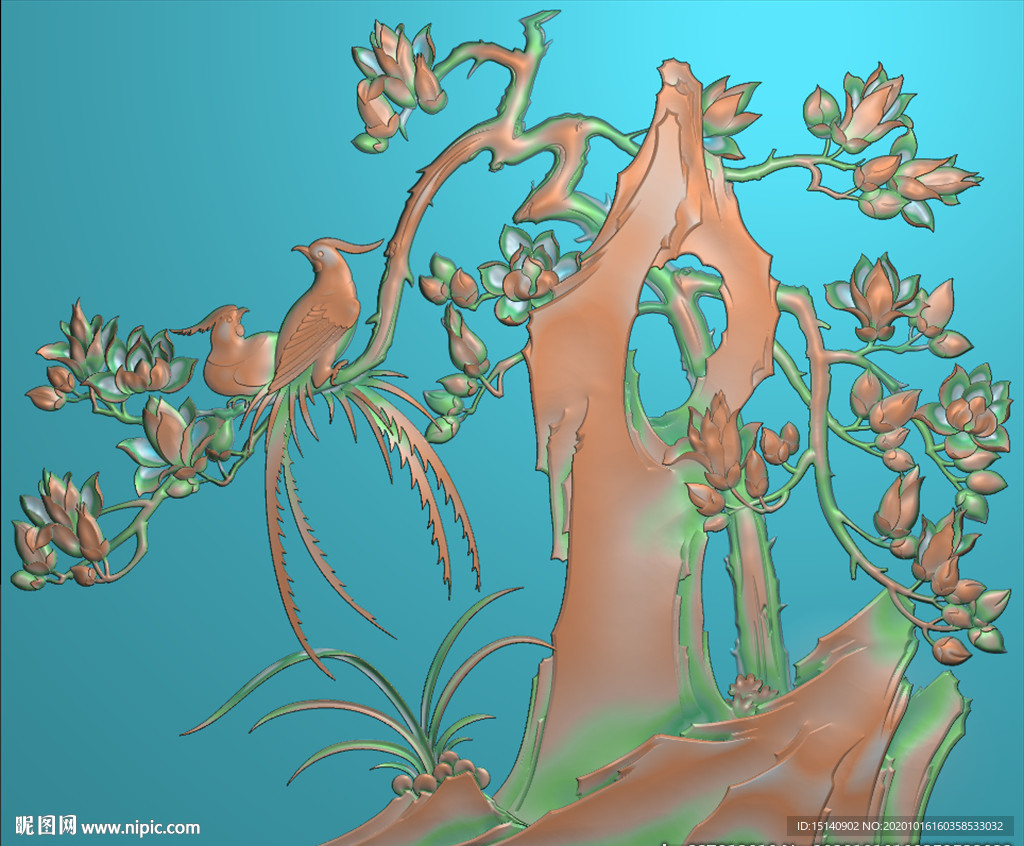 精雕图 花草动物