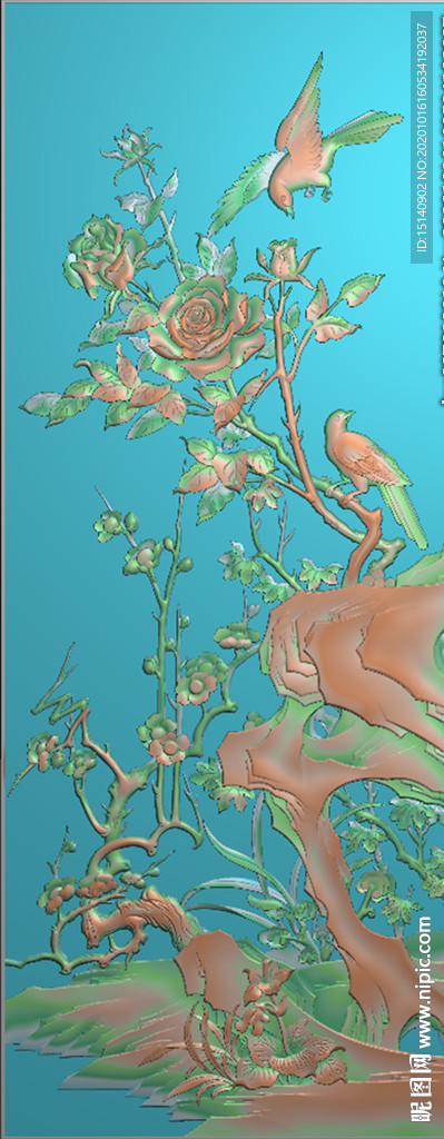 精雕图 花草动物