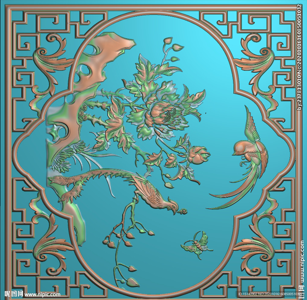 精雕图 花草动物