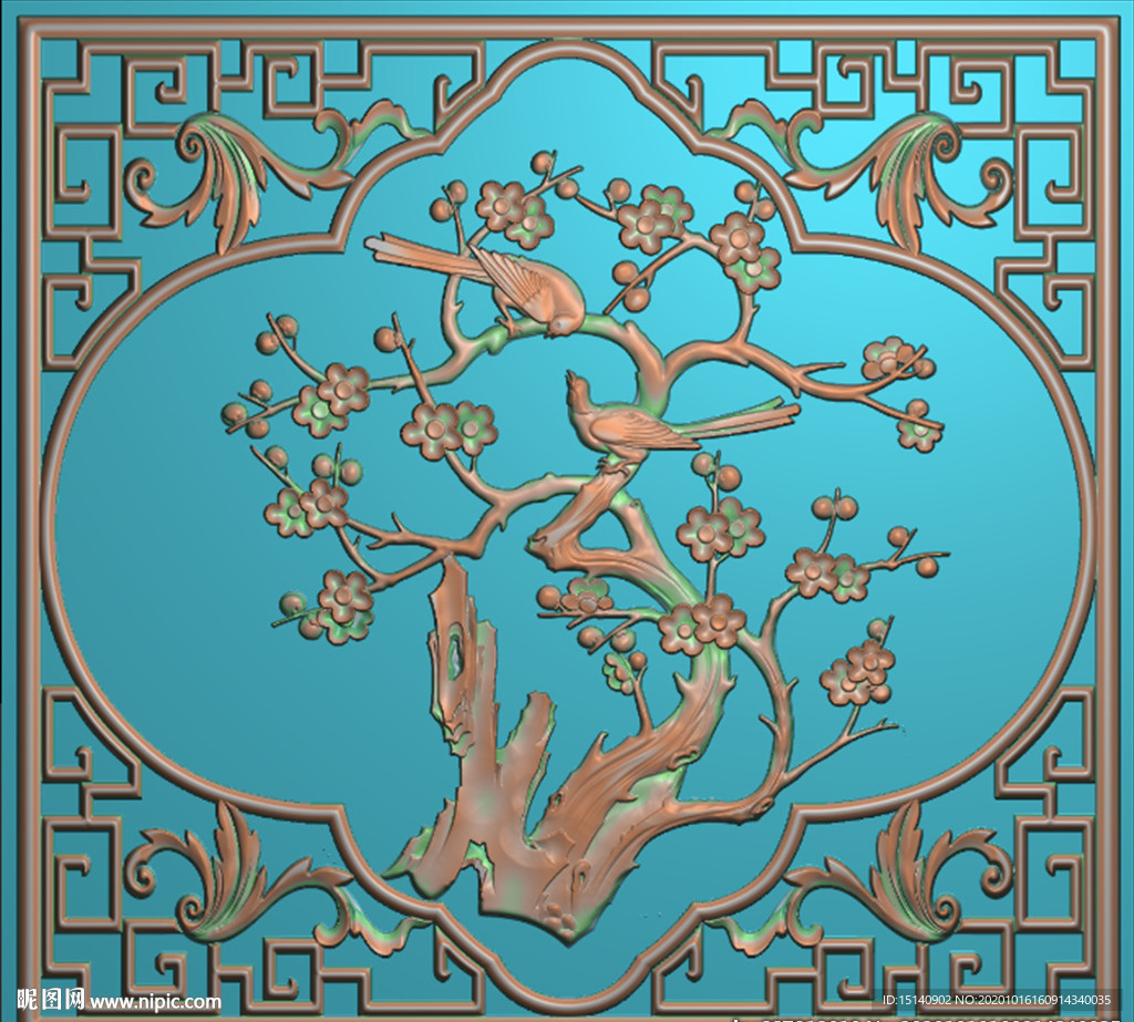 精雕图 花草动物
