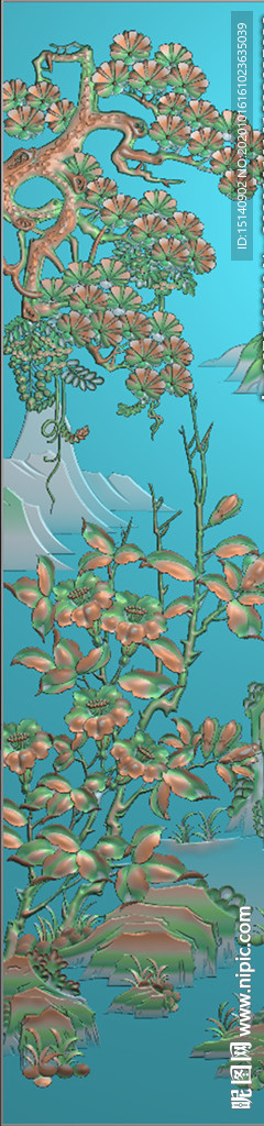 精雕图 花草动物