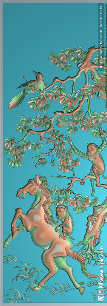 精雕图 花草动物