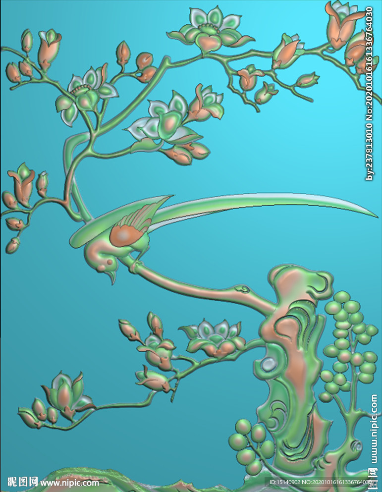 精雕图 花草动物