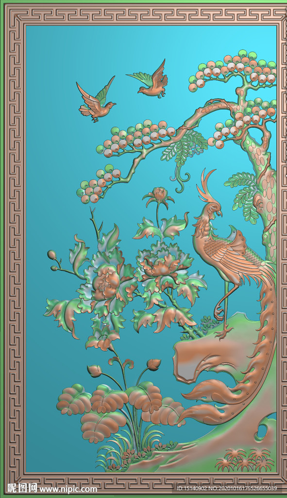 精雕图 牡丹花
