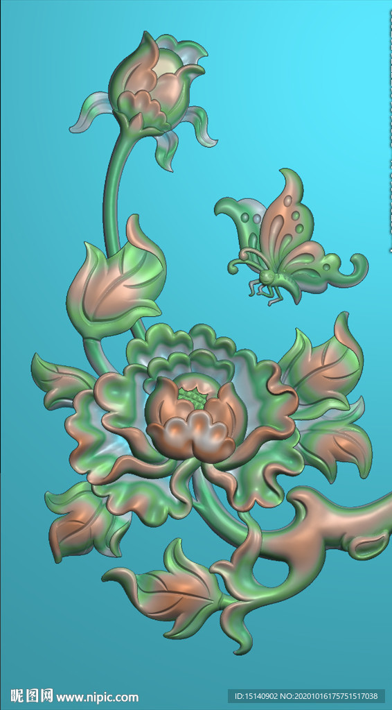 精雕图 牡丹花