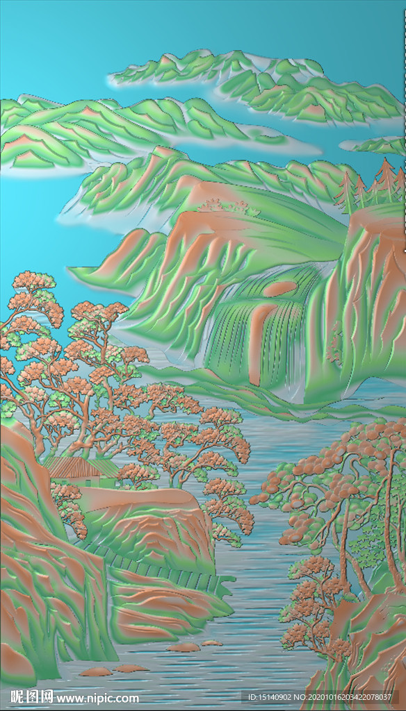 精雕图 山水