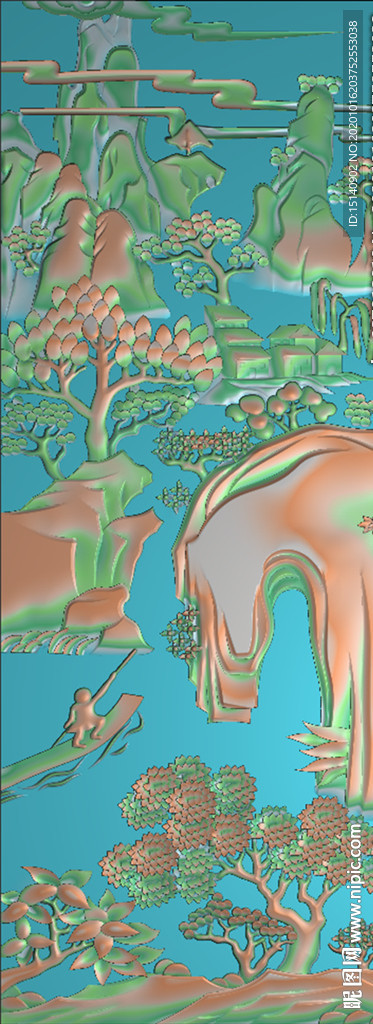 精雕图 山水