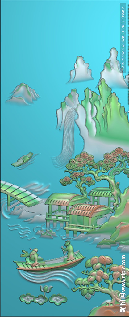 精雕图 山水
