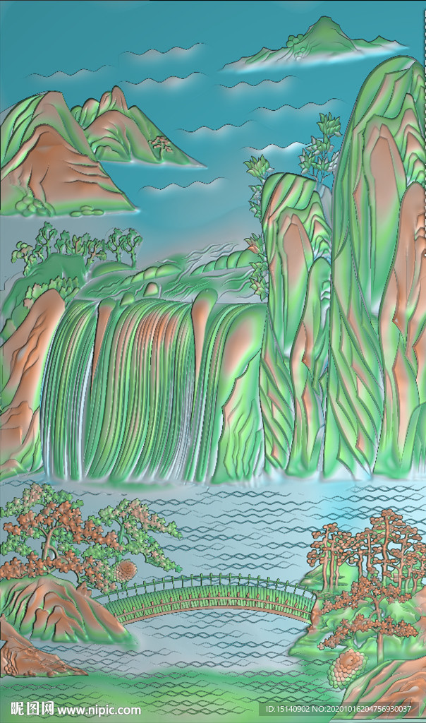 精雕图 山水