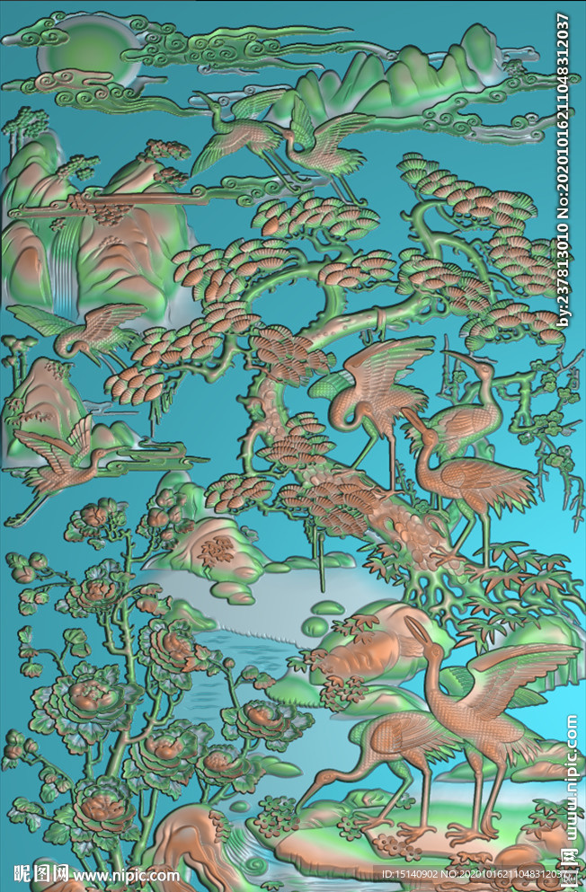 精雕 松树