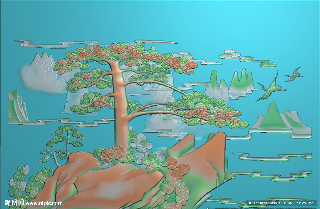 精雕图 松树