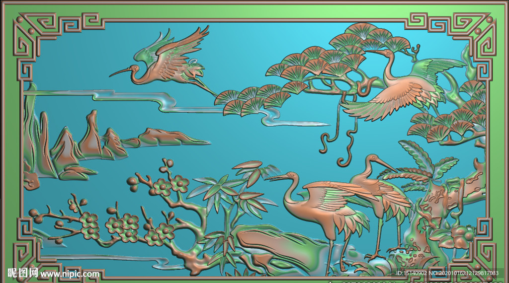 精雕图 松树