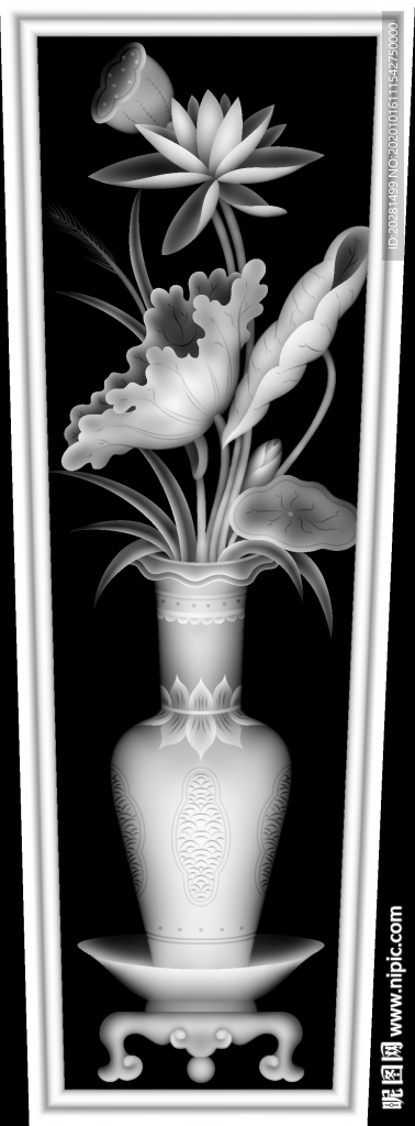 花瓶灰度图