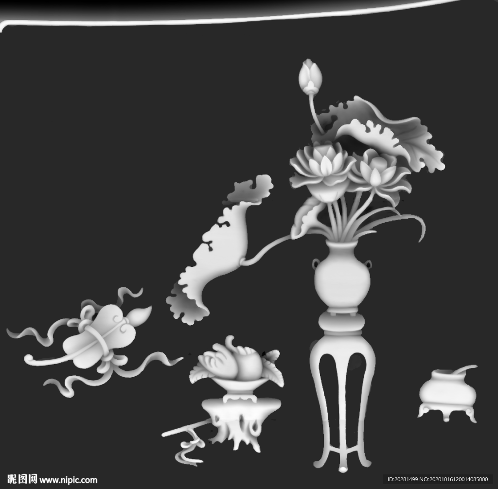 荷花灰度图