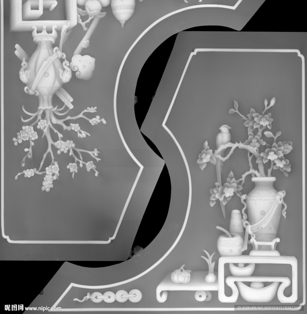 花瓶灰度图
