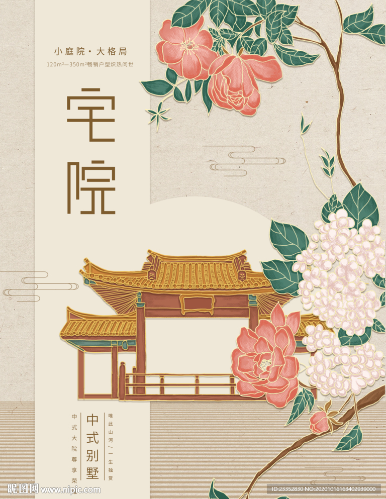 中国风宅院海报