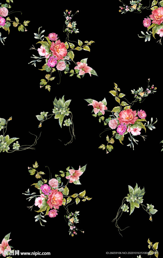 小碎花花卉数码印花花型图案设计