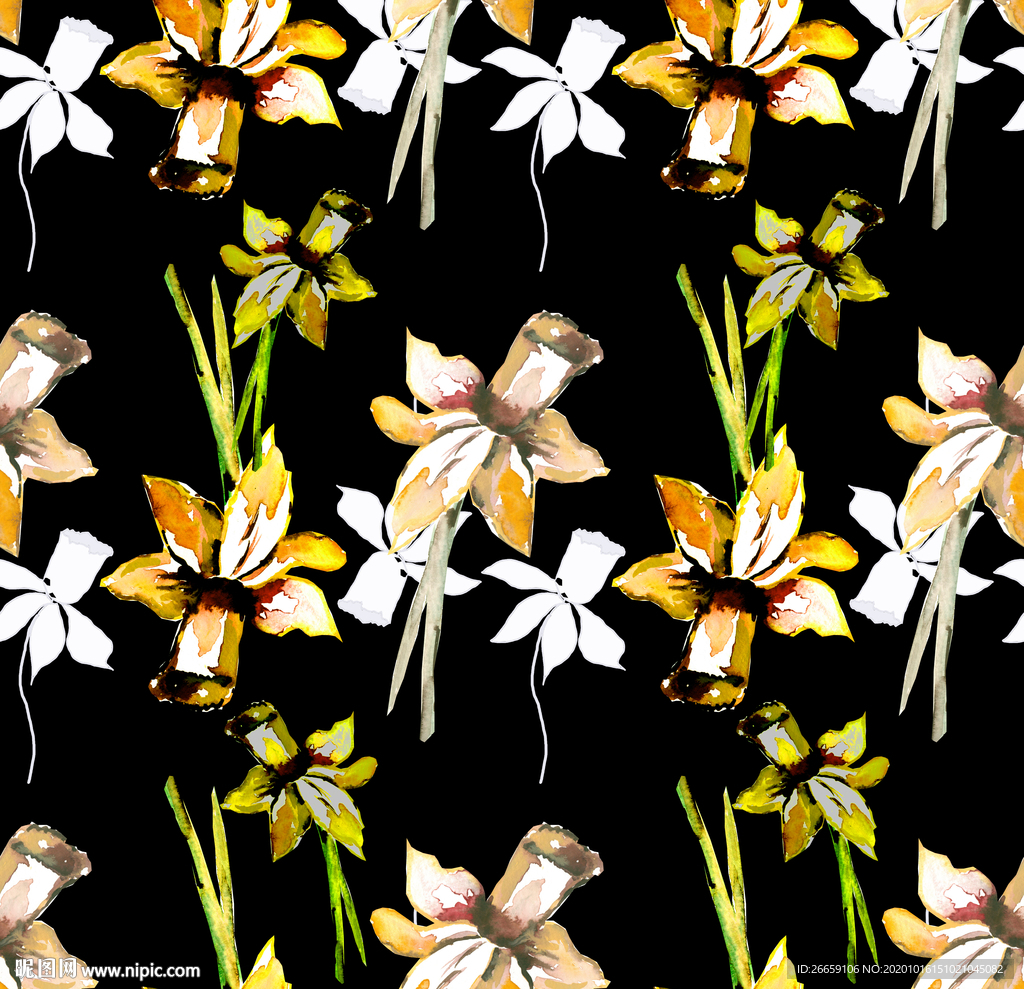 小碎花花卉数码印花花型图案设计