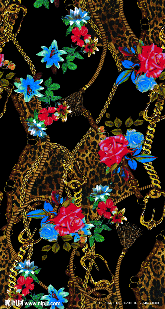 链条   豹纹   手绘花