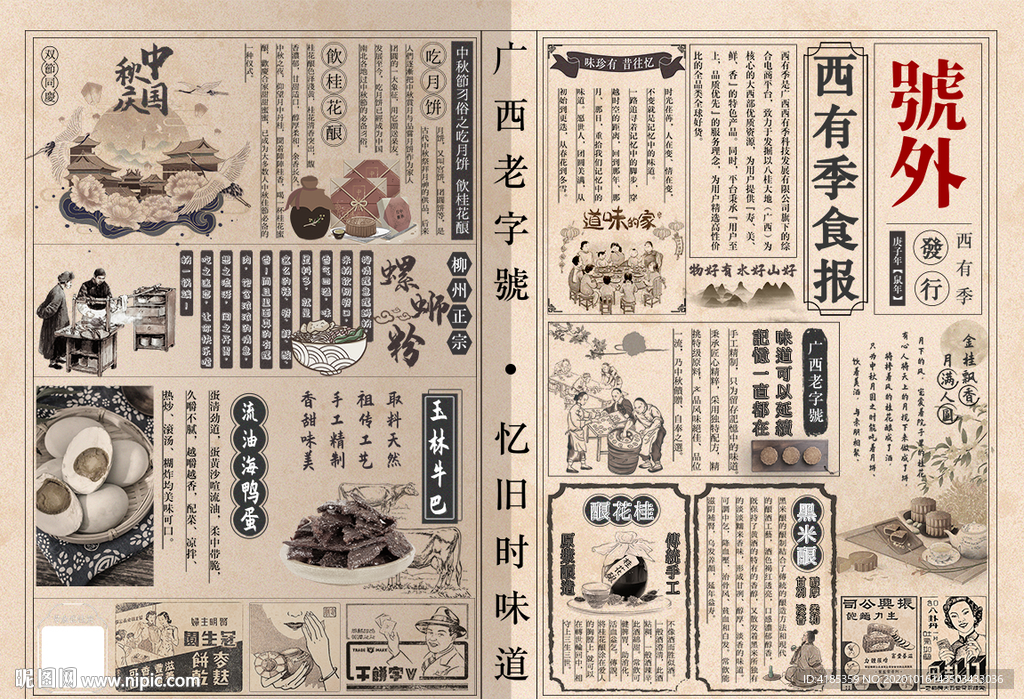 怀旧复古报纸包装纸