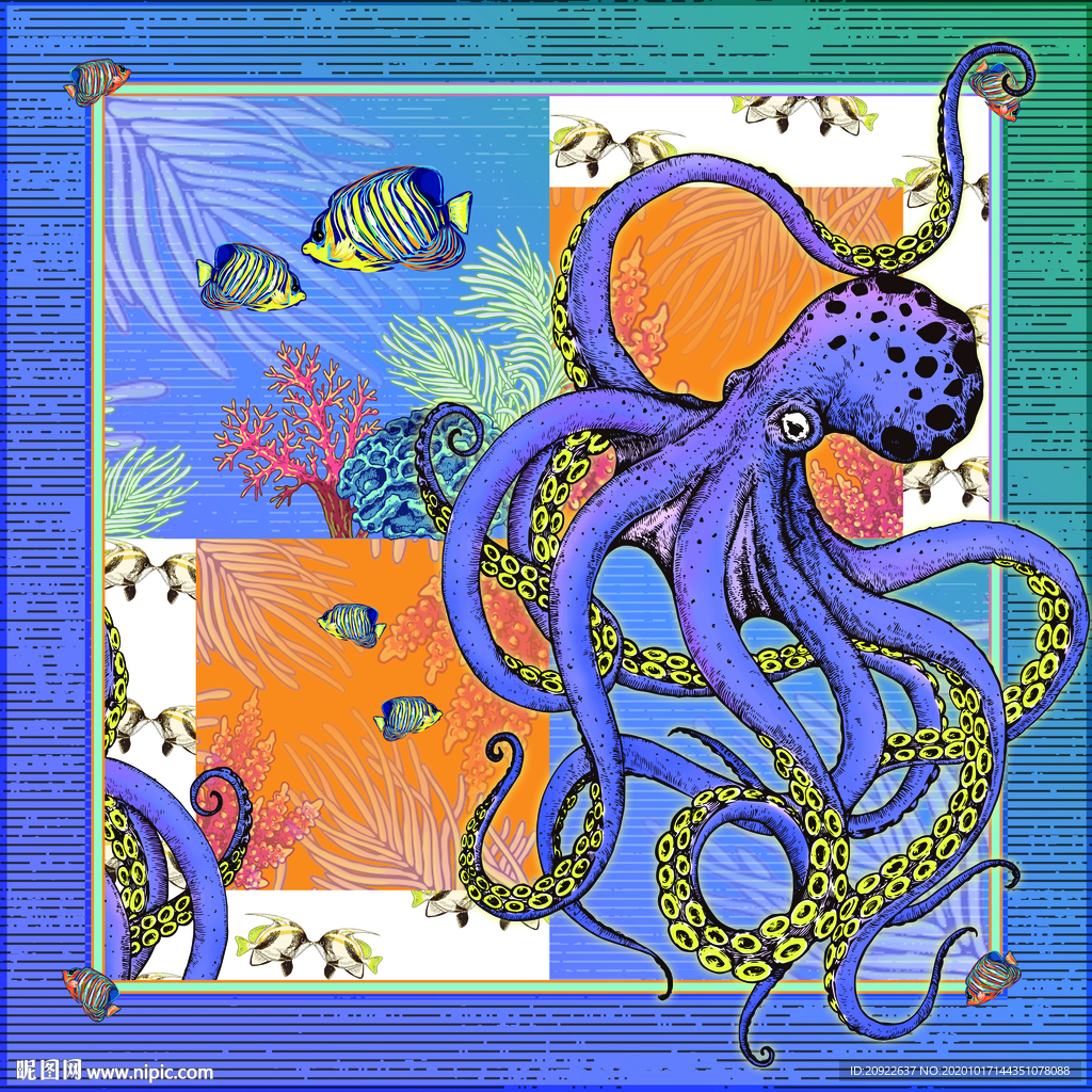 海底生物方巾