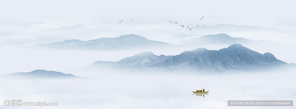 巨幅水墨山水画