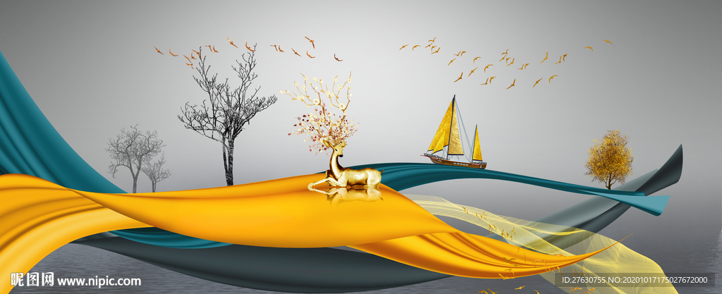 轻奢客厅装饰画