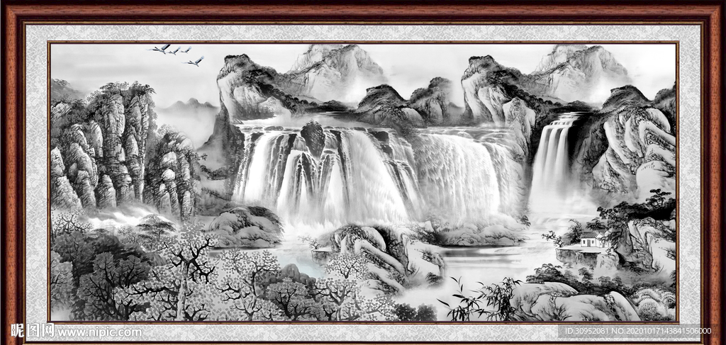 聚宝盆山水画