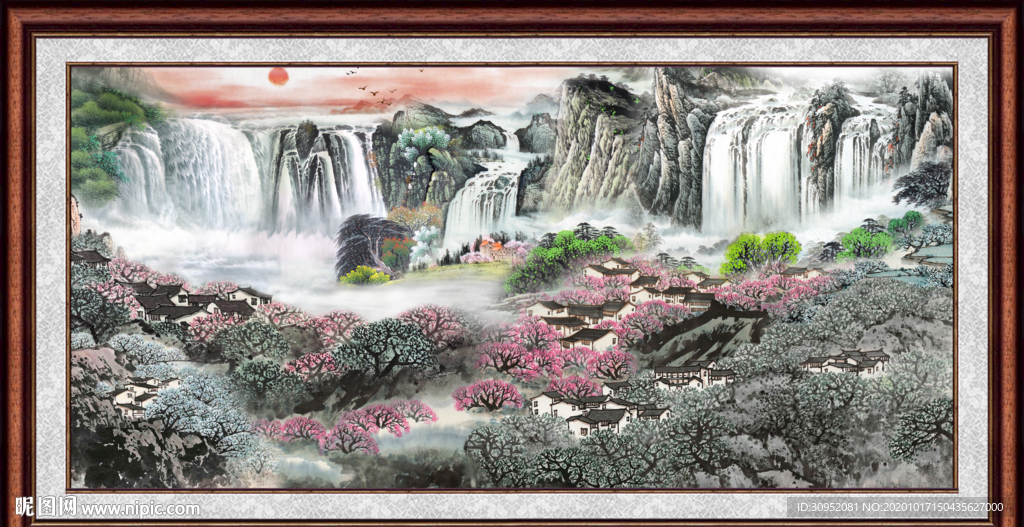 聚宝盆山水画