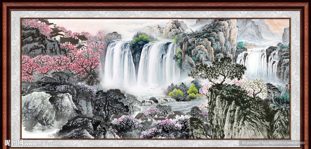 聚宝盆山水画