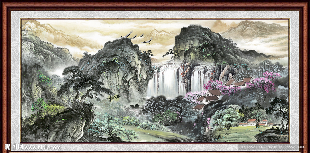 聚宝盆山水画