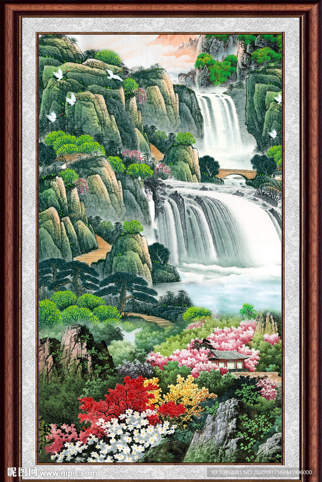 聚宝盆山水画
