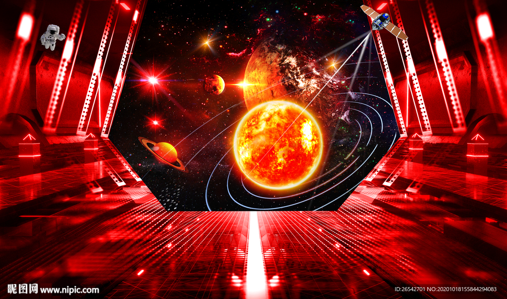 宇宙星空星球银河3D立体画