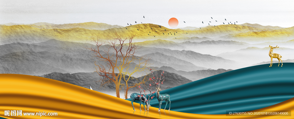 轻奢客厅装饰画