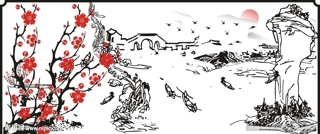 水墨山水画