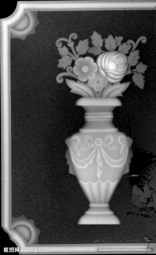 花瓶灰度图