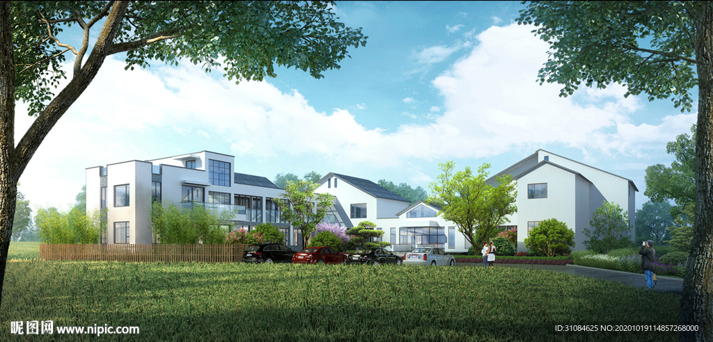 景观效果图别墅效果图农村效果图