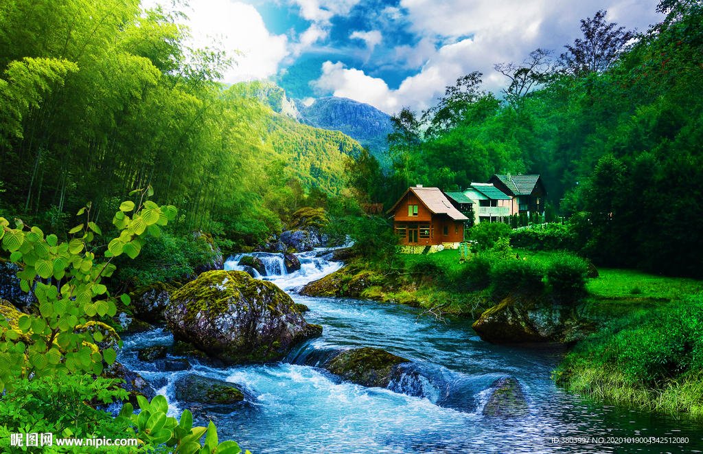 山水风景 富水长流