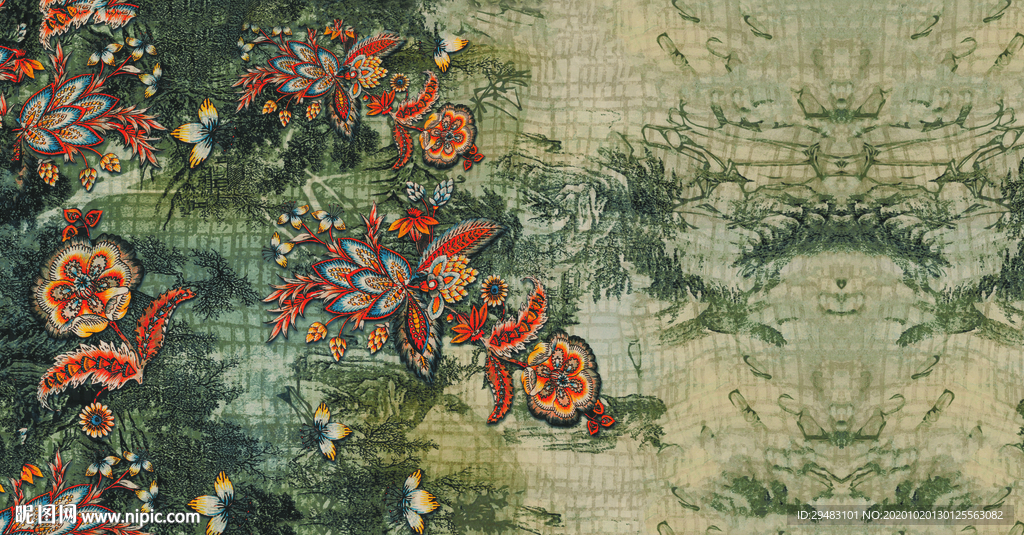 抽象花型 涂鸭