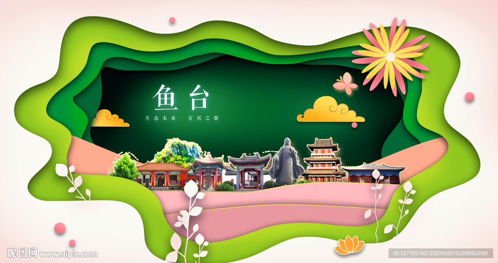 鱼台绿色生态宜居自然城市海报