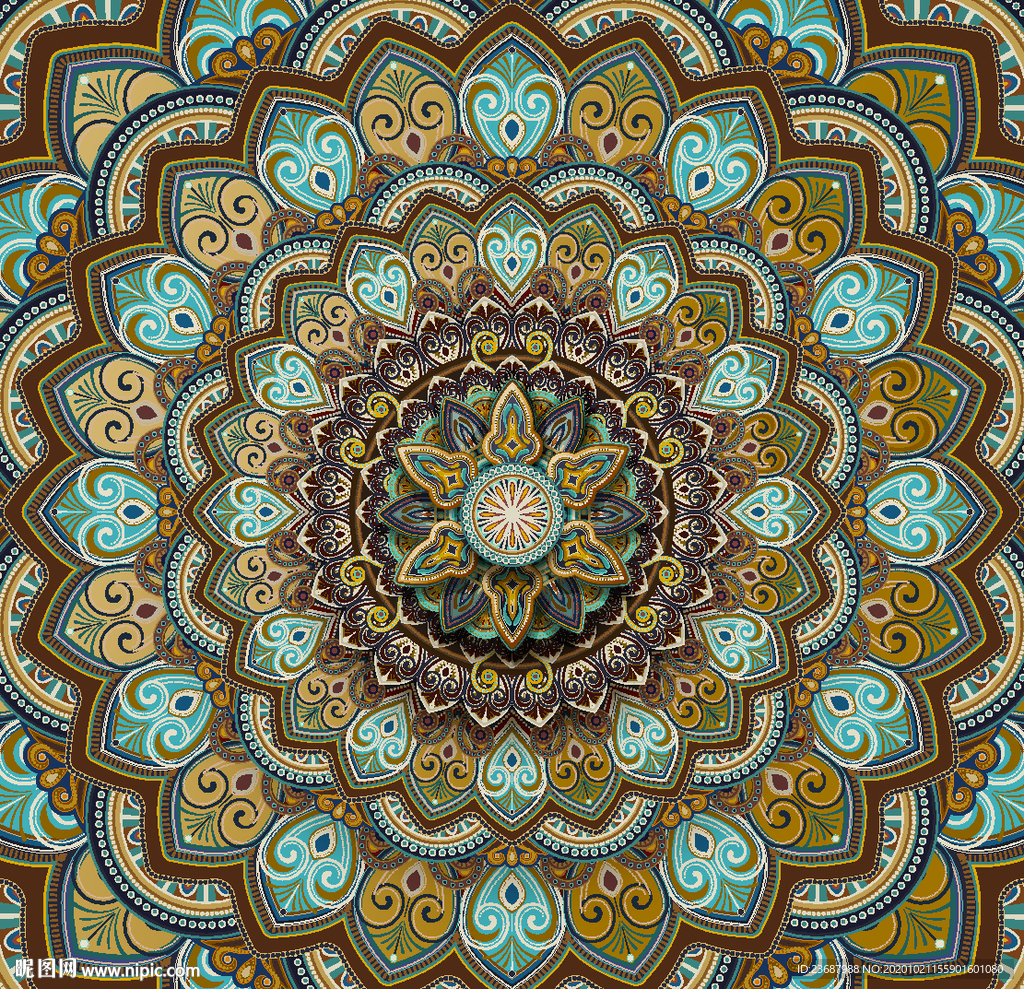 兰色阿拉伯装饰图案